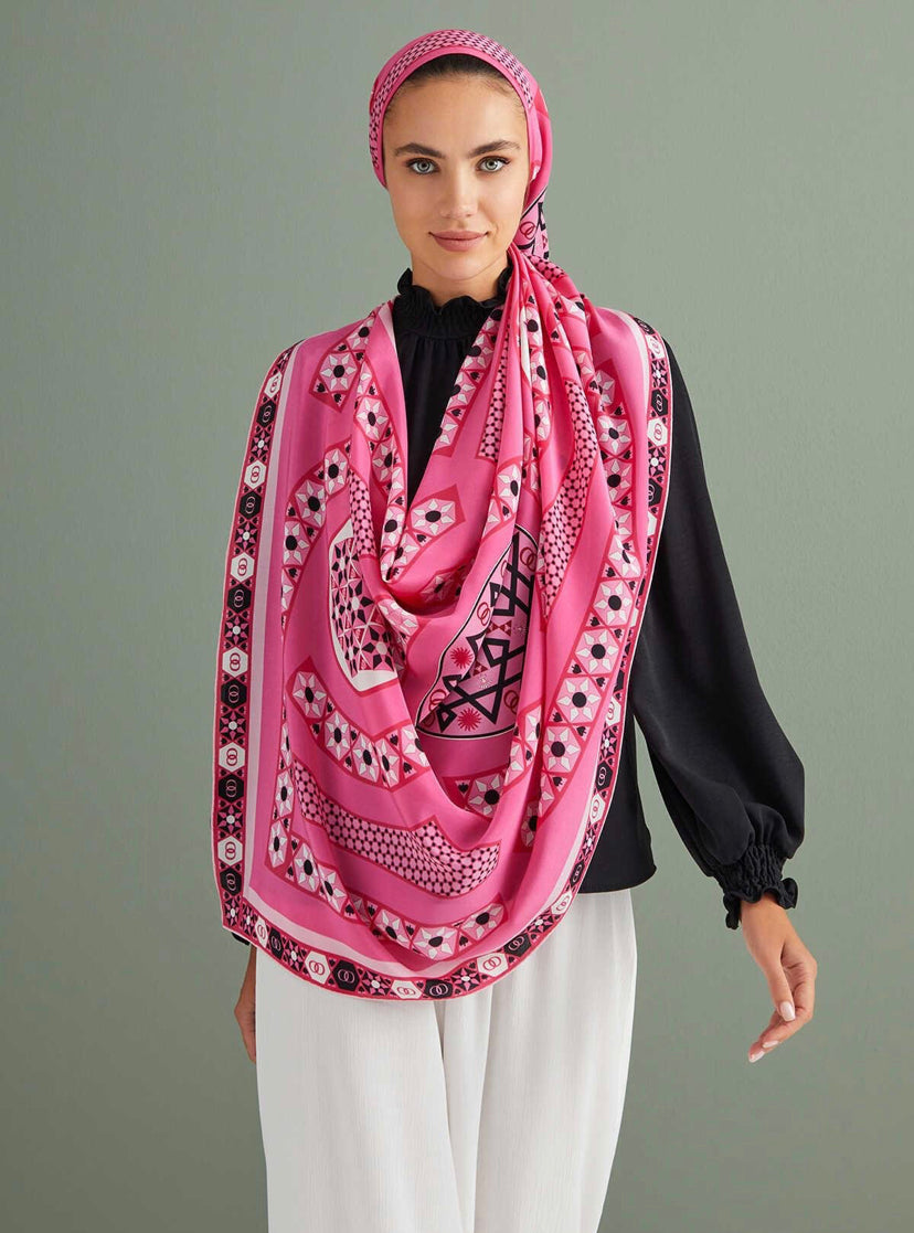 Imannoor Labirent Krep Ipek Schal