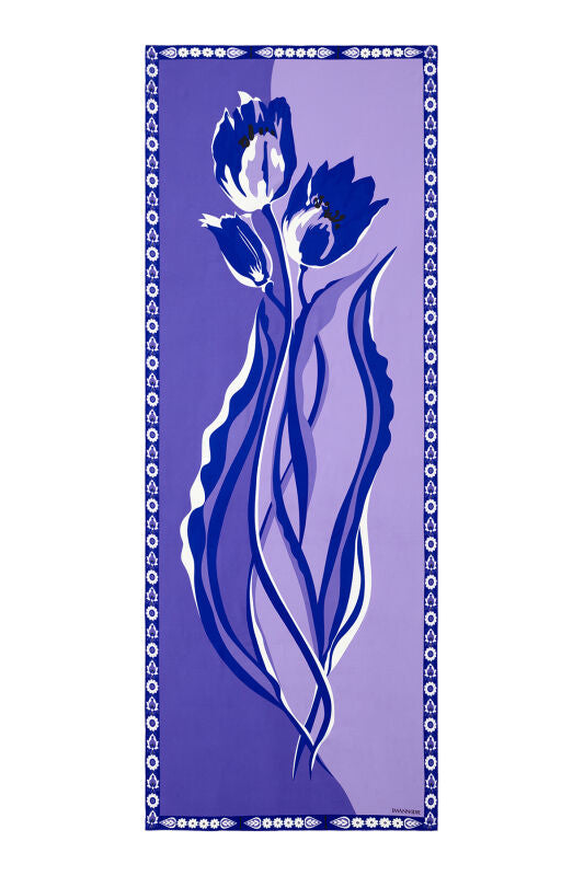 Tulip Silk Shawl Lilac