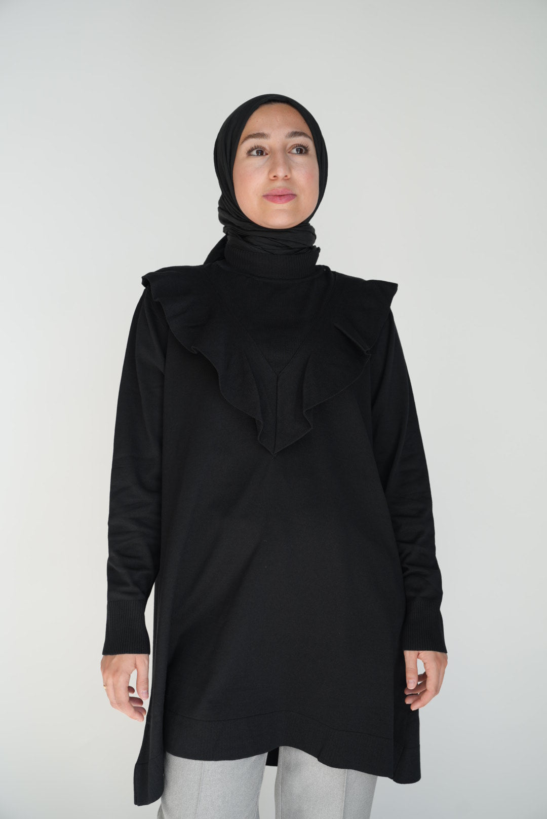 Stricktunika mit Volant