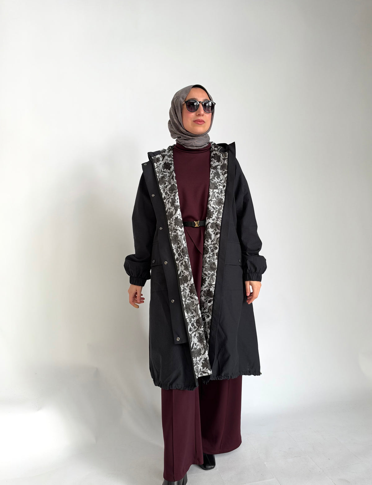Trenchcoat mit Raffdetails