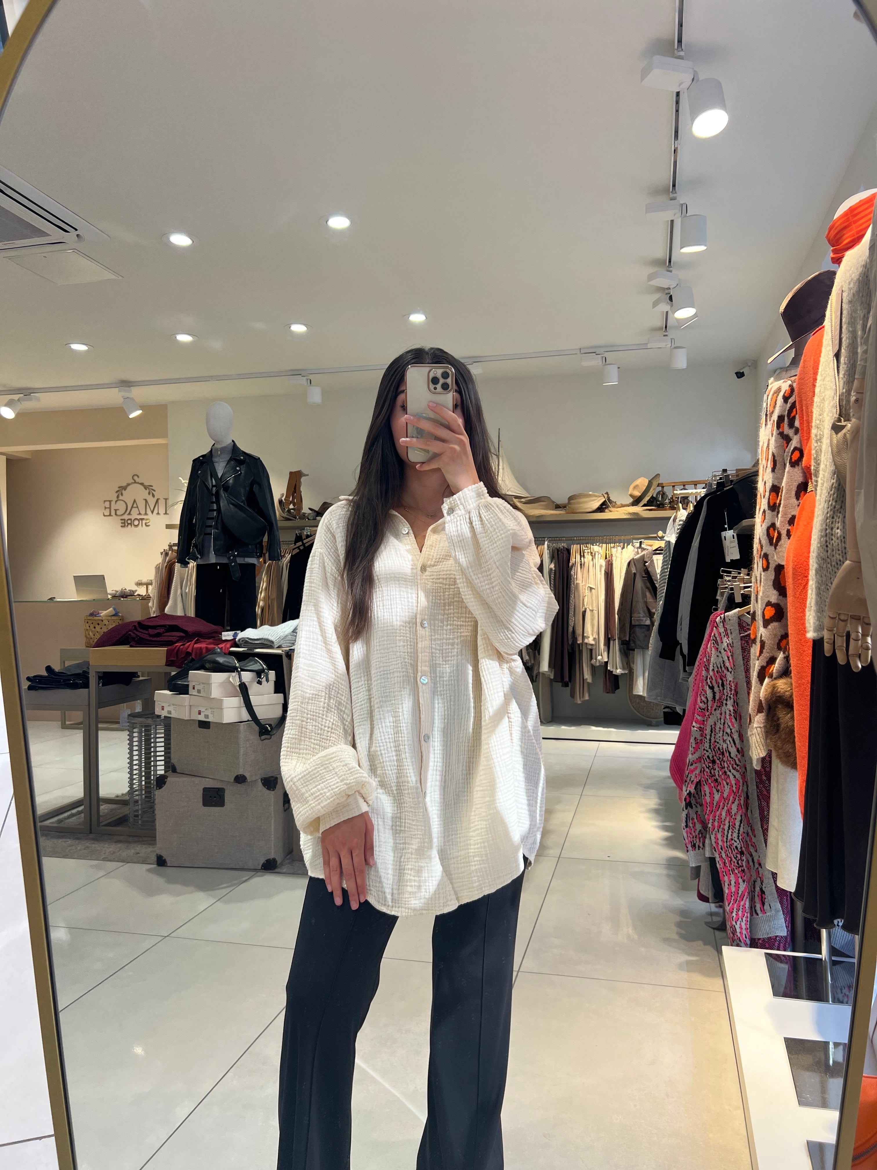 Oversized Musselin Bluse