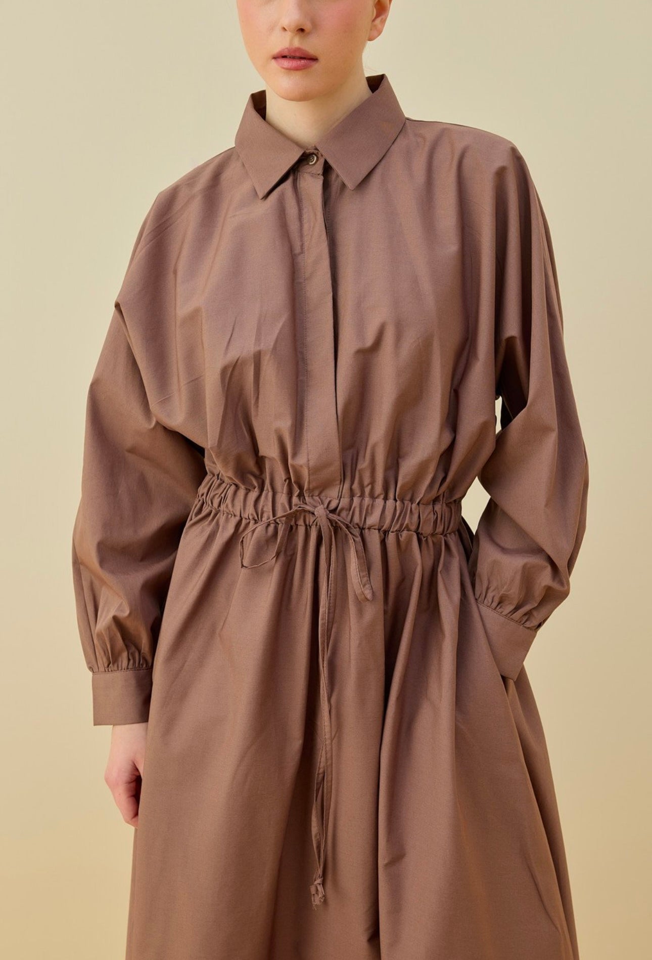 Poplin Kleid mit Gummizug