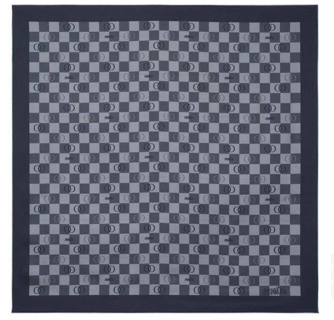 İmannoor Dama Logo Silk Scarf in Schwarz
