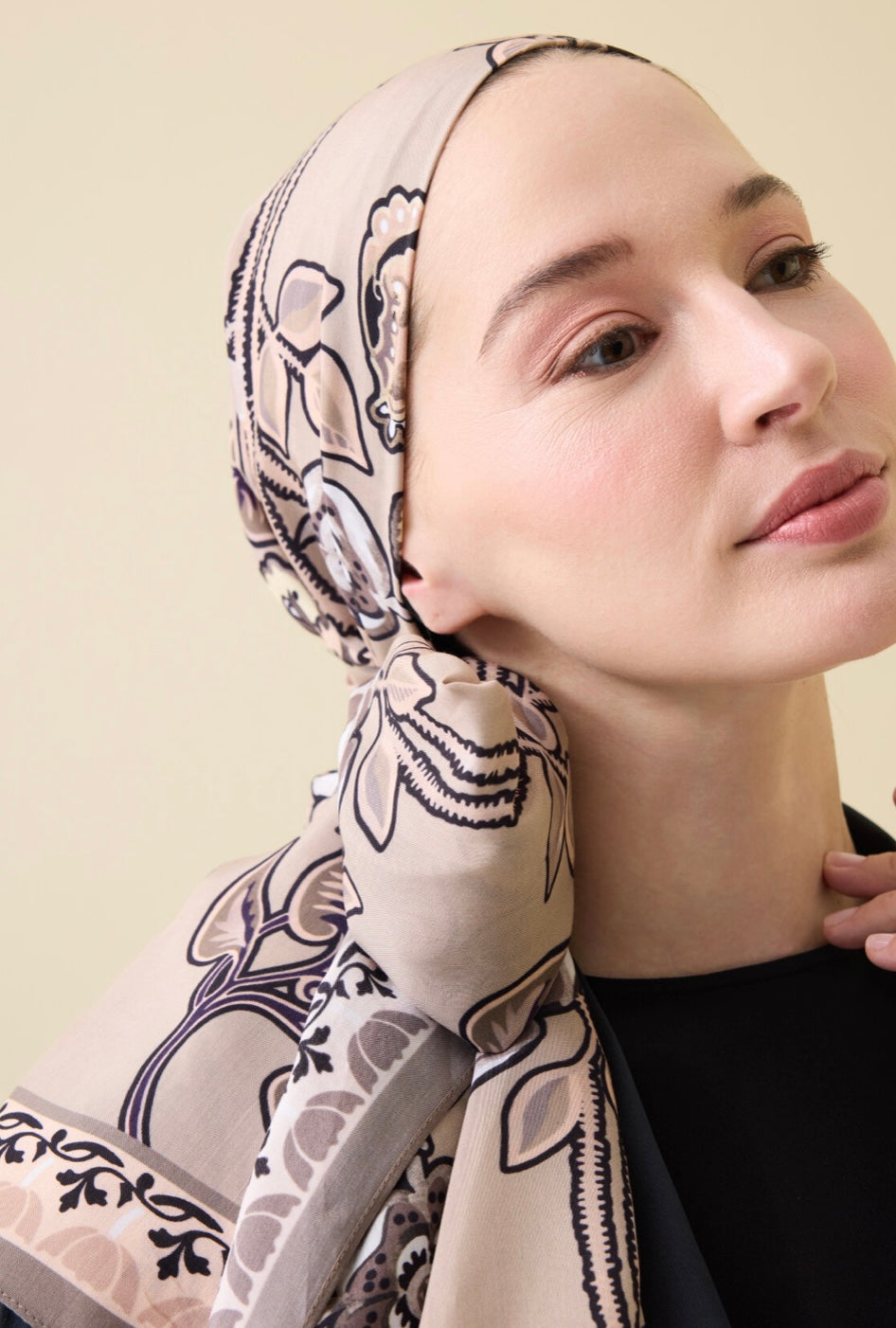 Imannoor Gül Sarmaşık Floş Viskose Schal