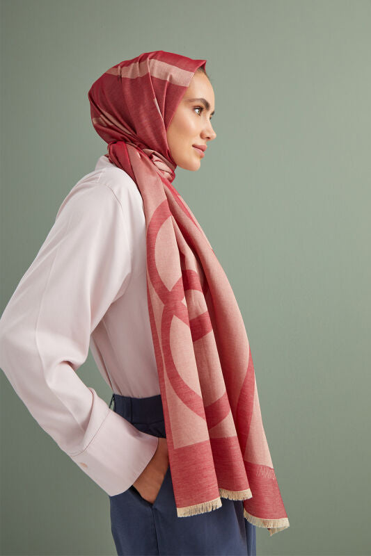 IMannoor Cotton Silk Shawl Red