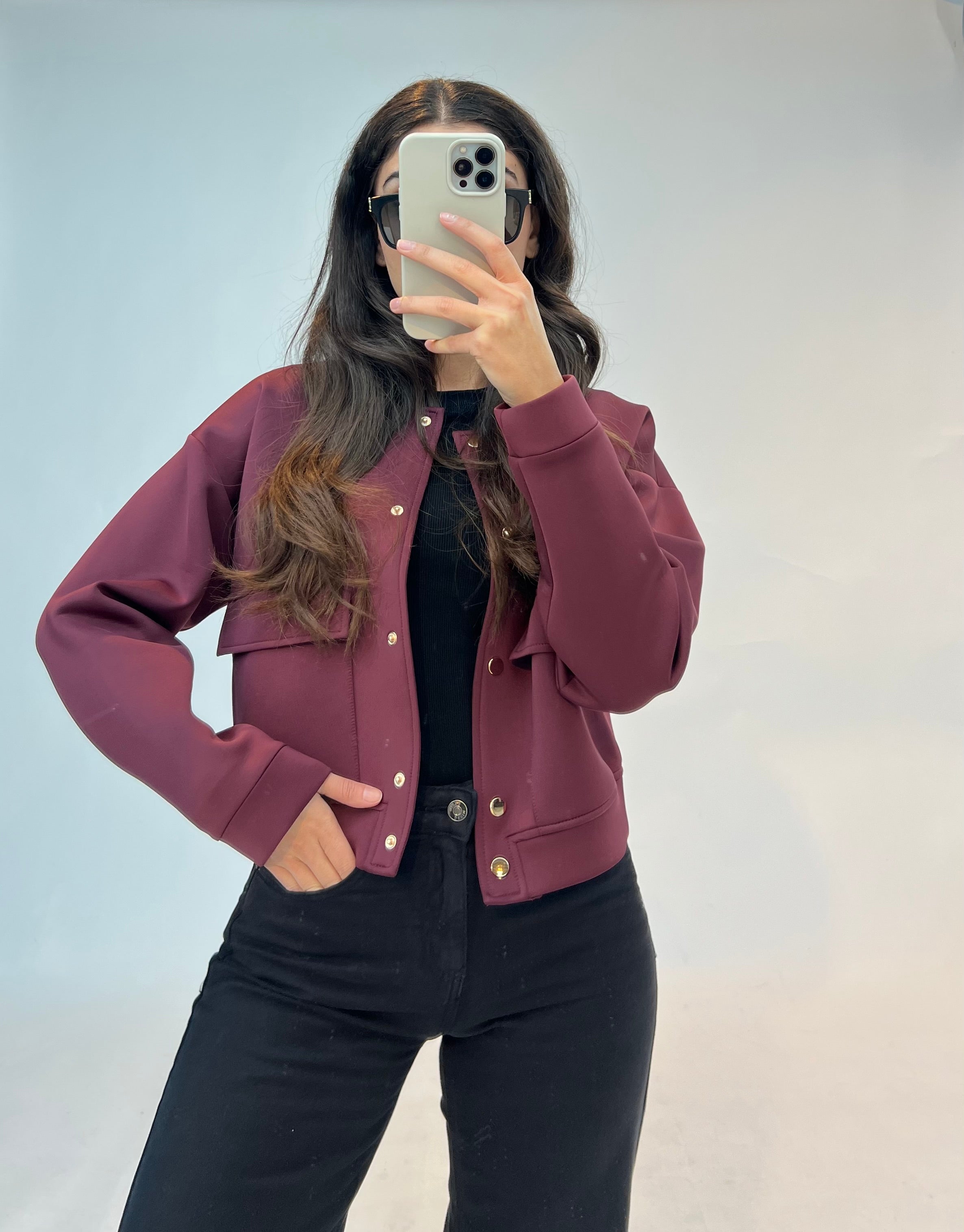 Mare Scuba bomber jacket wine red