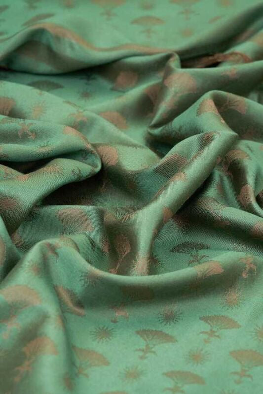 Carnation Monogram Silk Shawl Green