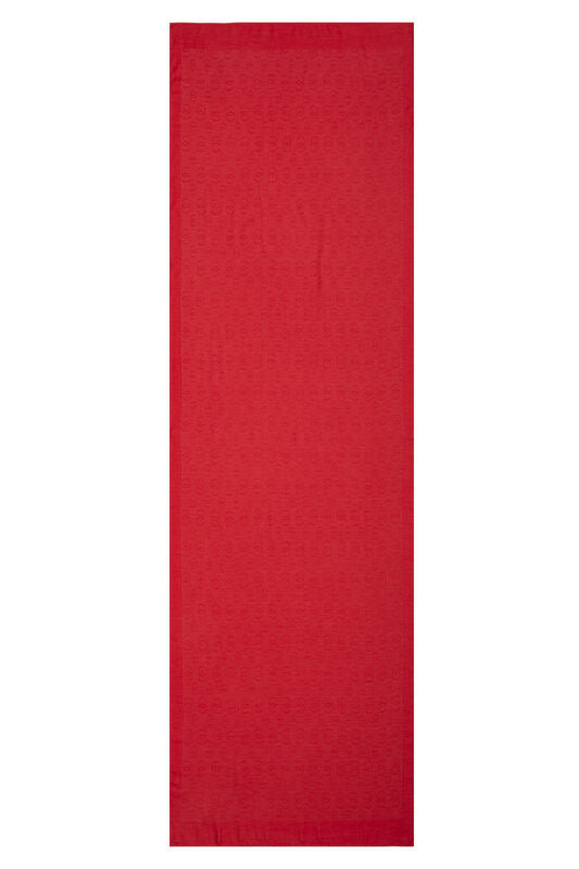 Zincir Desen Kırmızı Pamuk İpek Şal 70x210