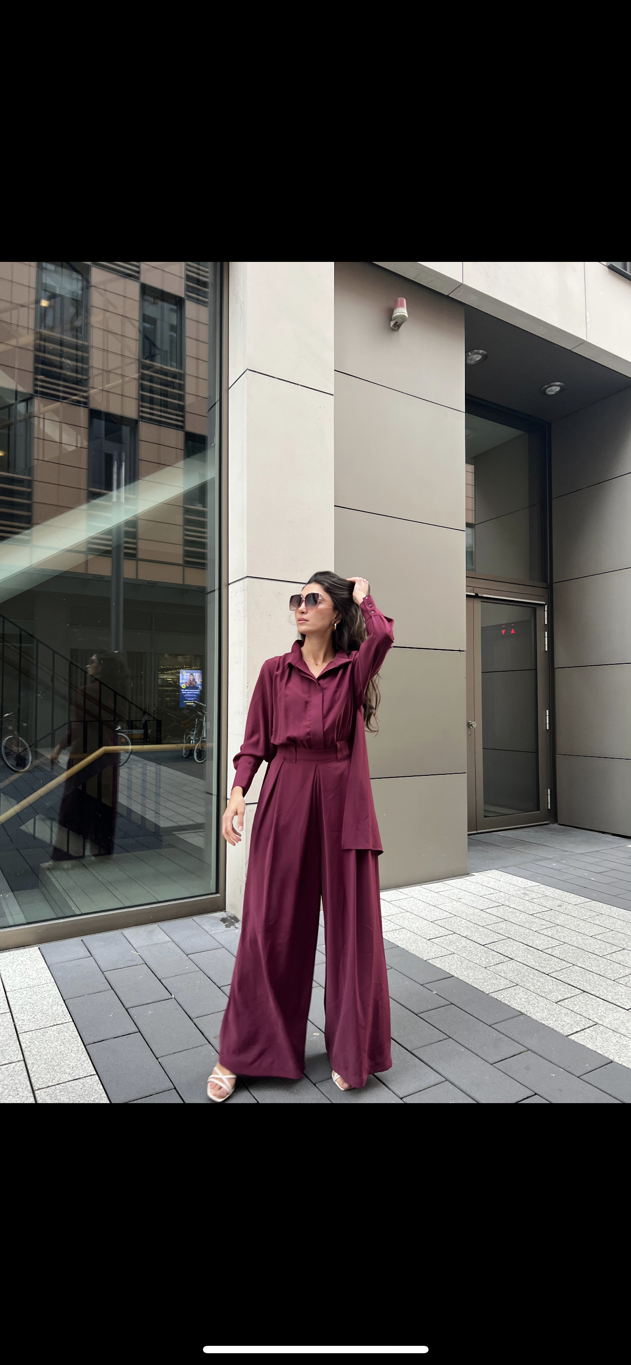 Eleganter Jumpsuit in Weinrot