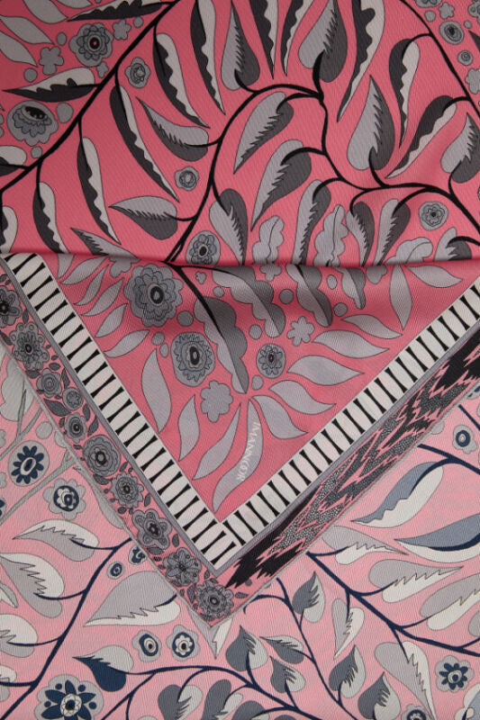 Labyrinth Ivy Twill Silk Scarf Powder-Pink