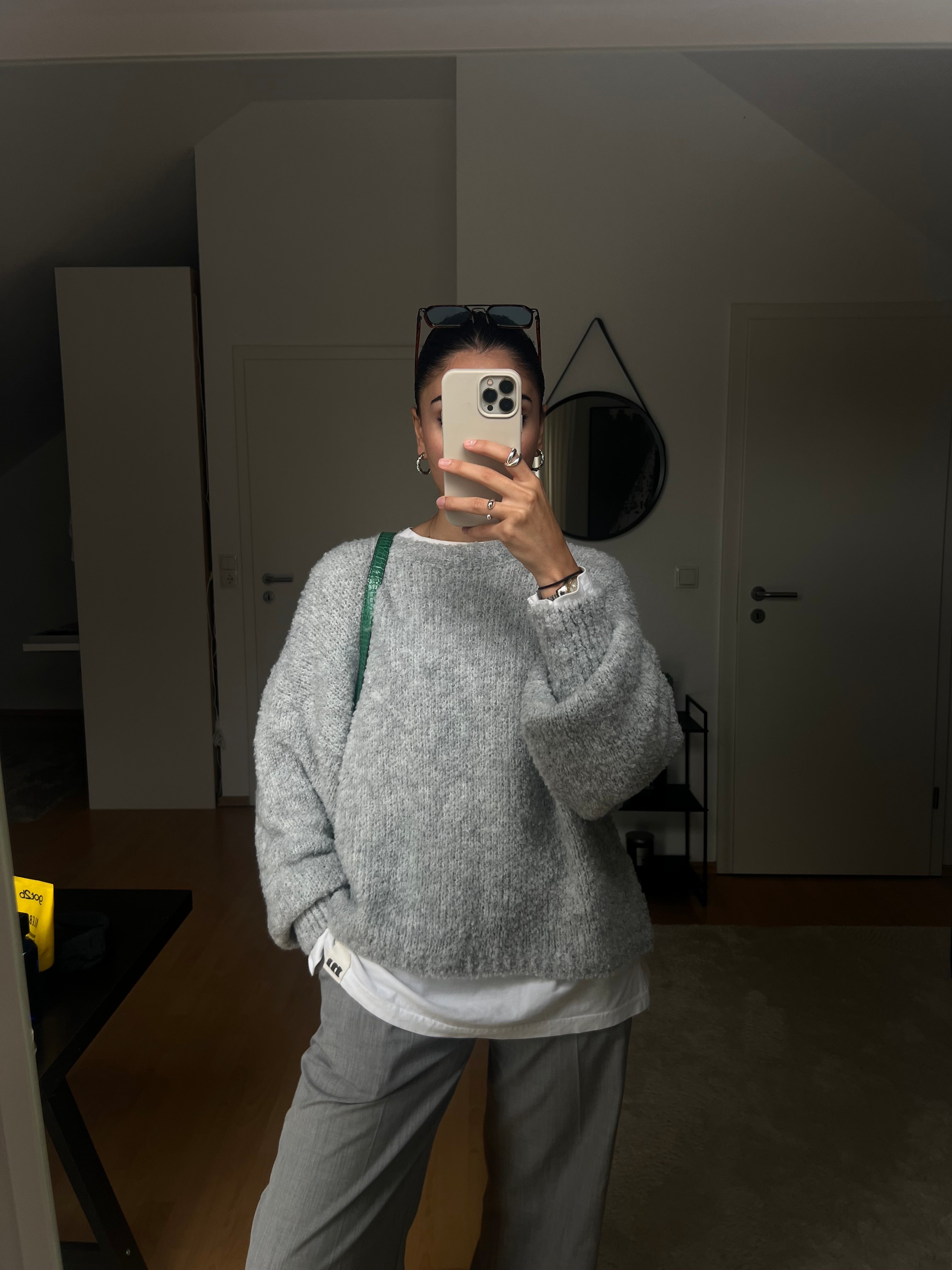 Sweater oversize beige gray