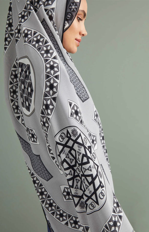 Imannoor Labirent Krep Ipek Schal