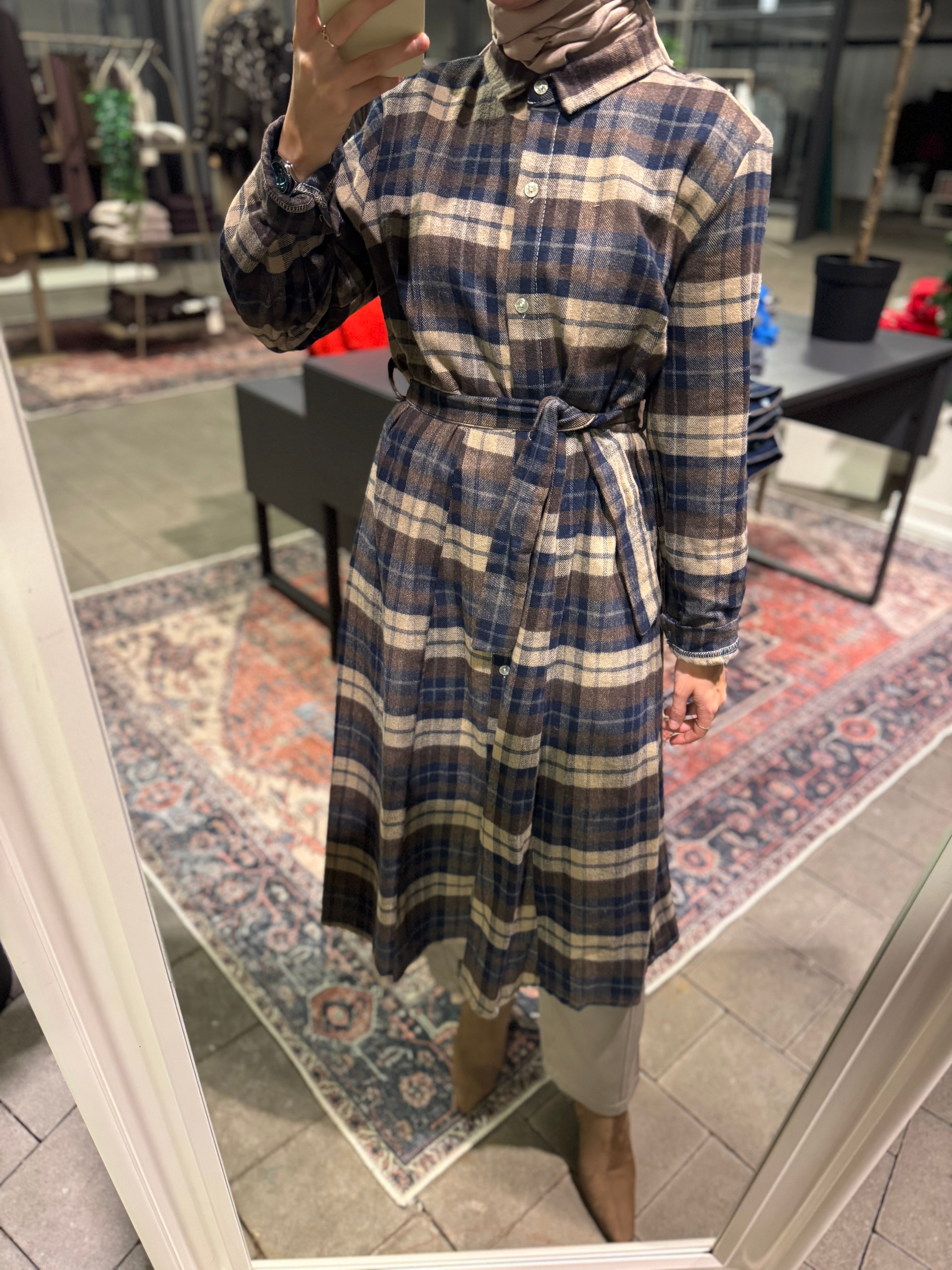 Midi Kleid mit Karomuster