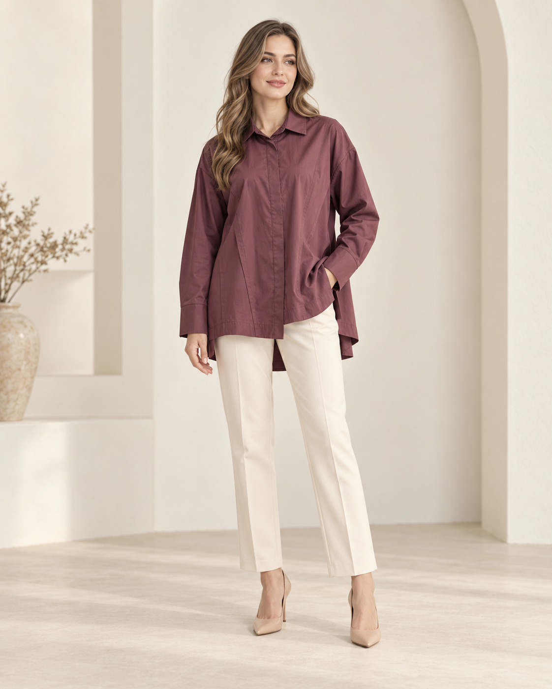 Bluse mit seitlichem Schlitz
