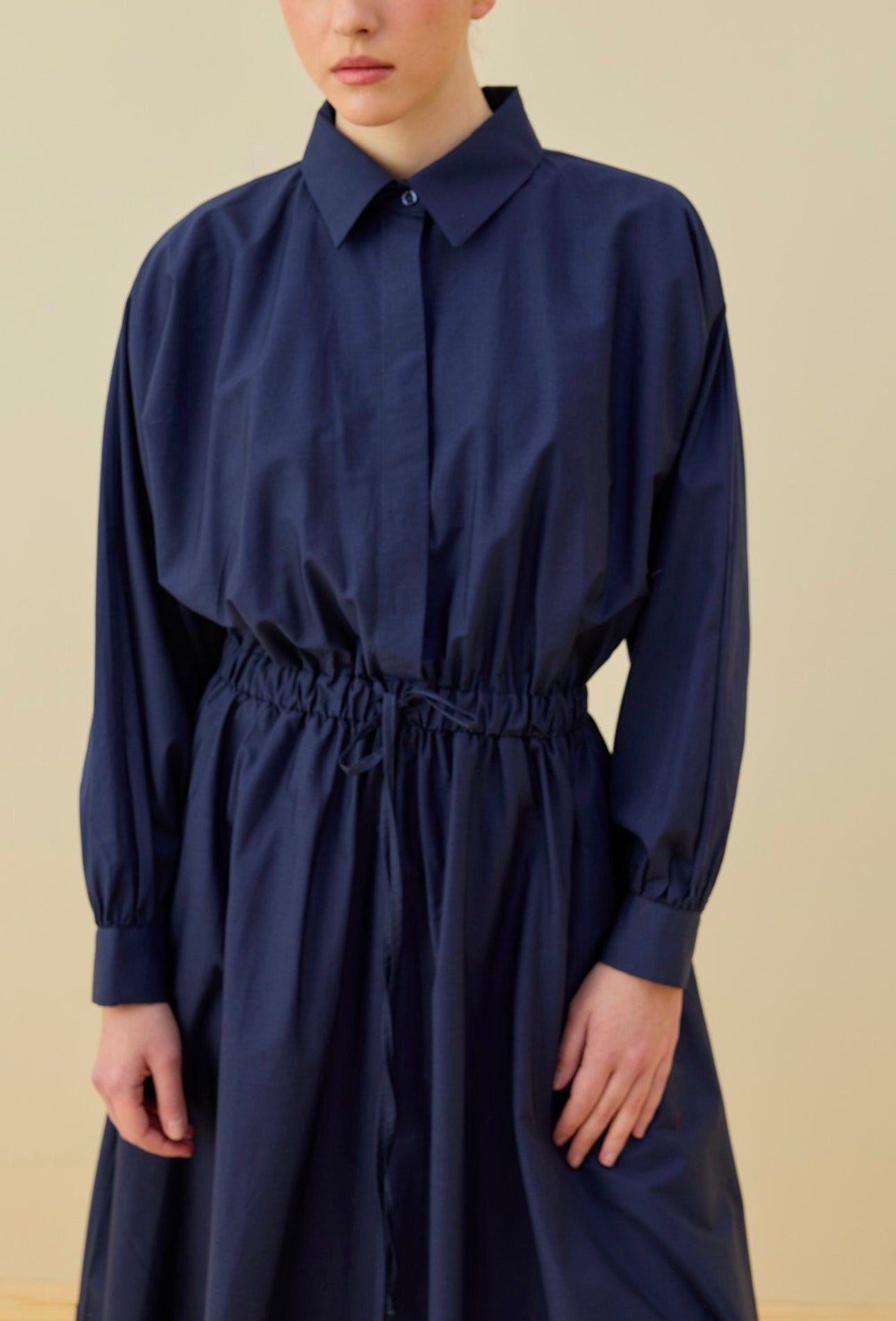 Poplin Kleid mit Gummizug