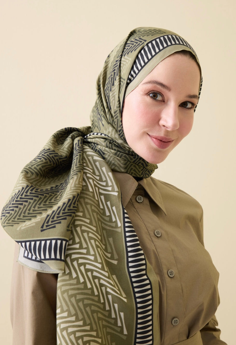 Imannoor Balık Sırtı Floş Viskose Schal