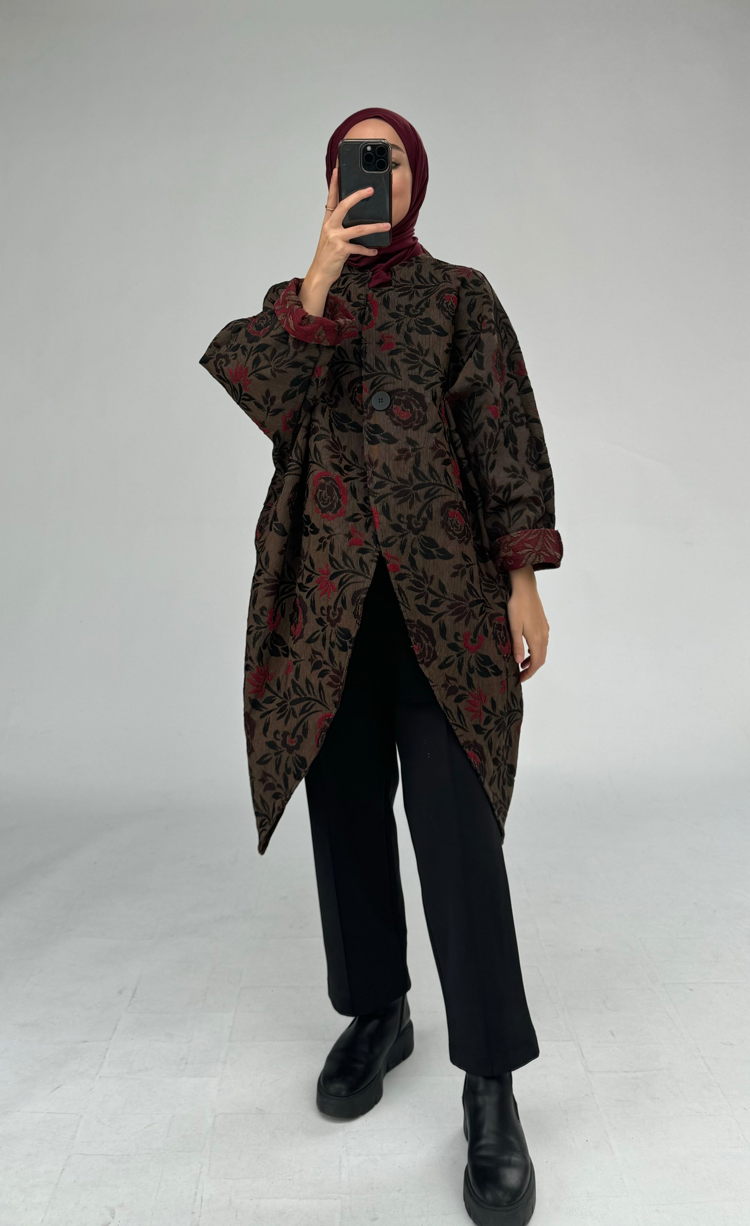 Asymmetrische Jacquard Jacke