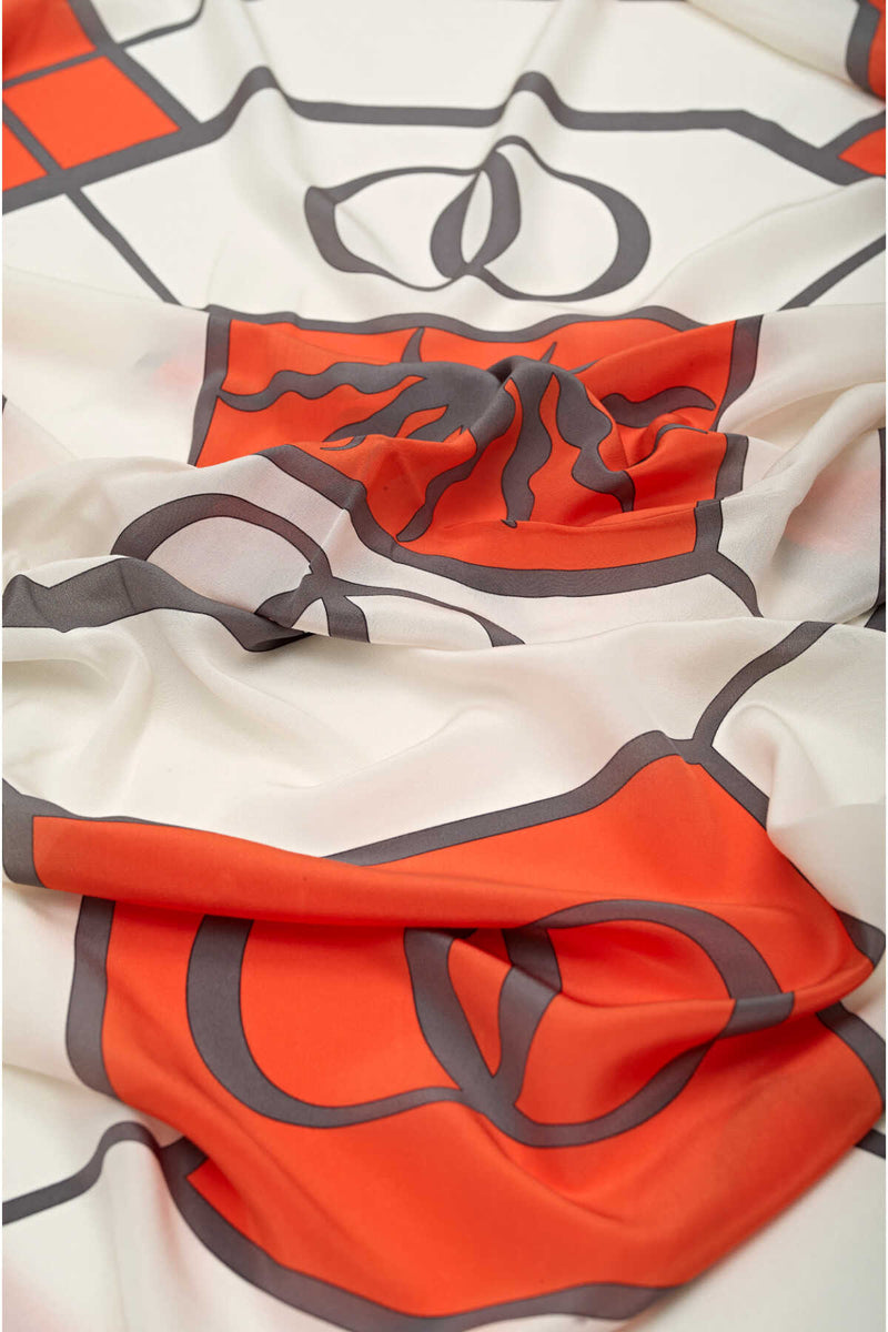 IMANNOOR Hijab Hexagon Silk in der Farbe Orange