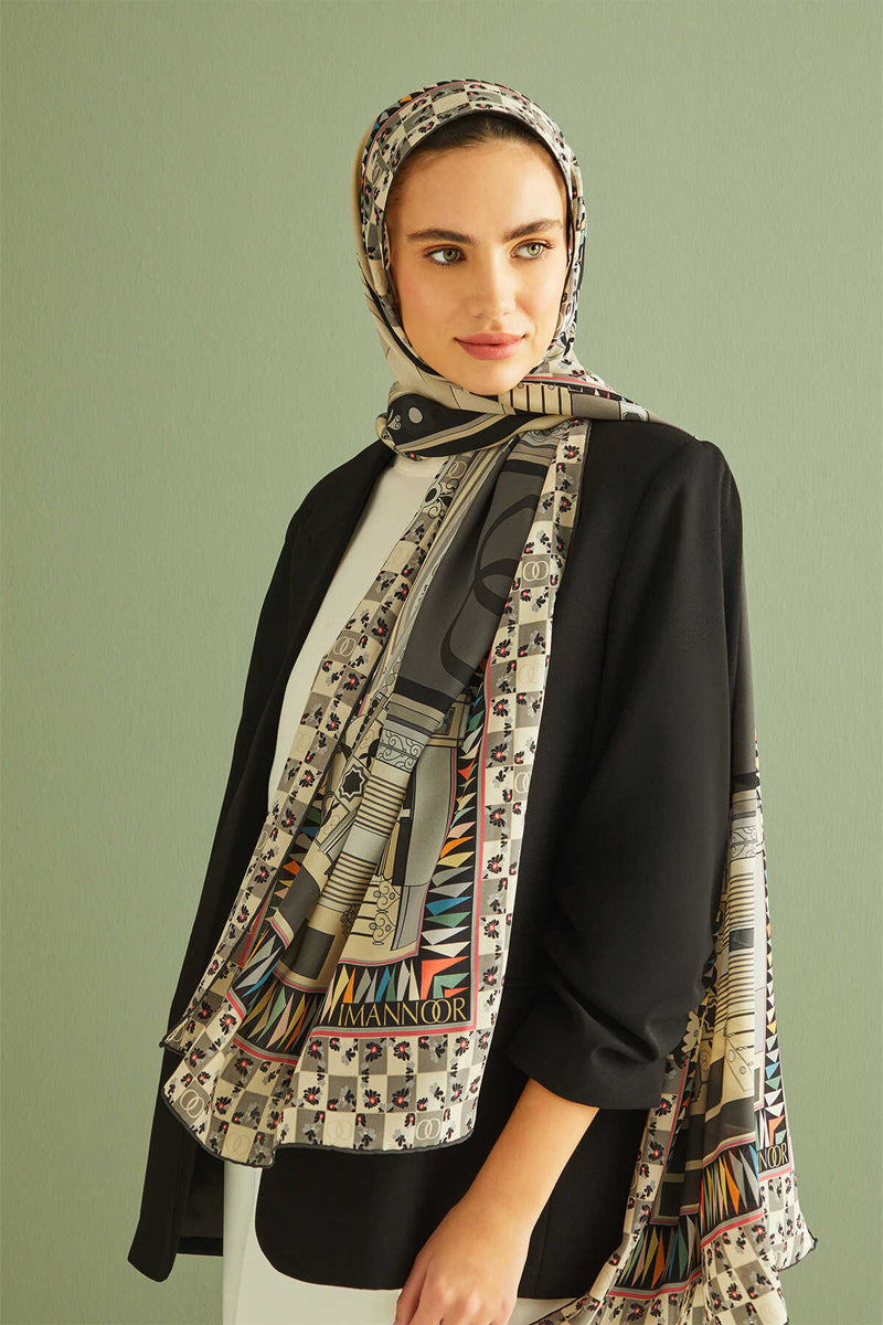 IMANNOOR Hijab Palace Gate Silk in der Farbe Grau