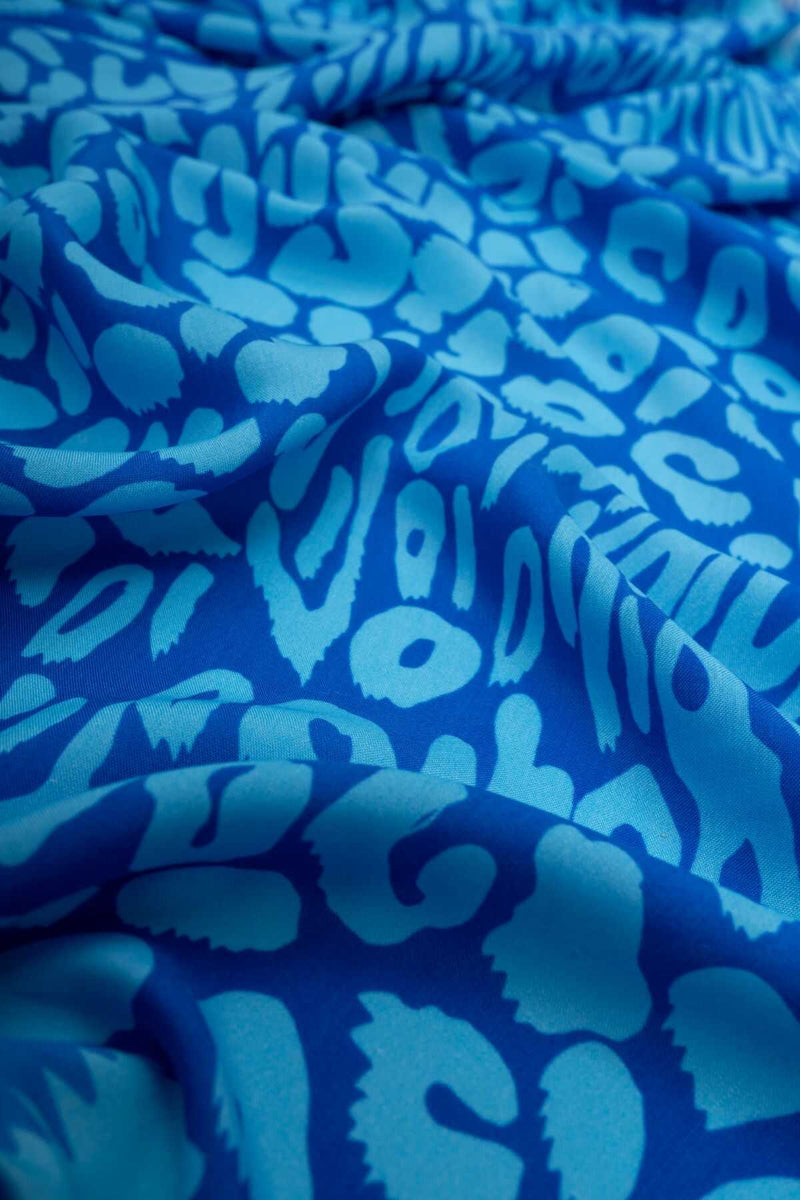 IMANNOOR Hijab Simple Leopard in Blau