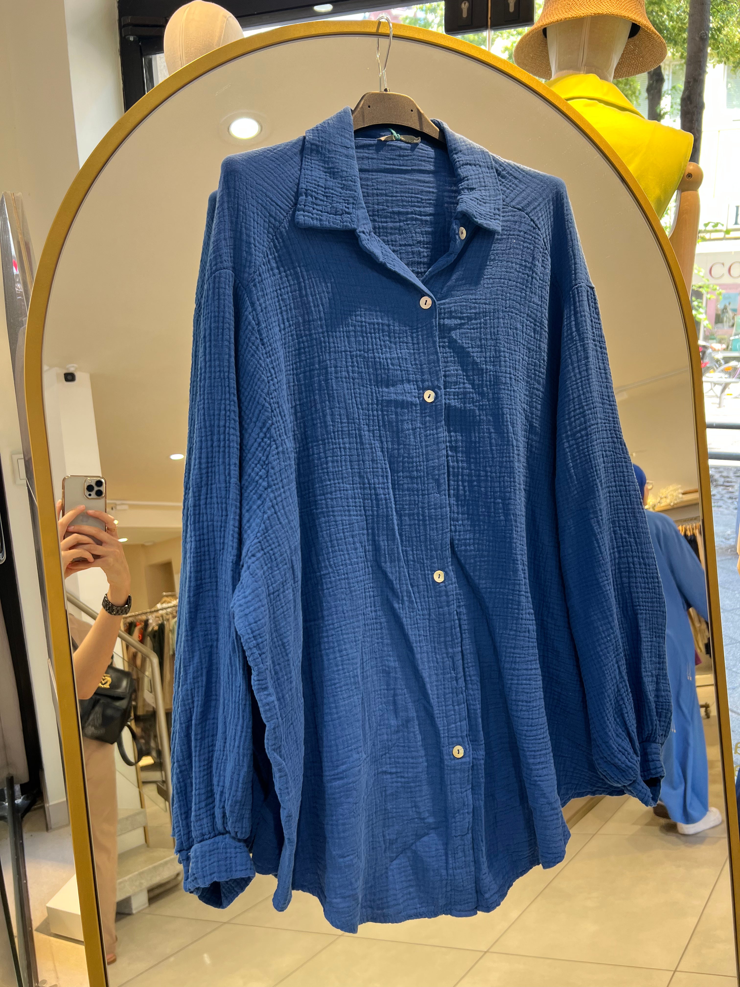 Oversized Musselin Bluse