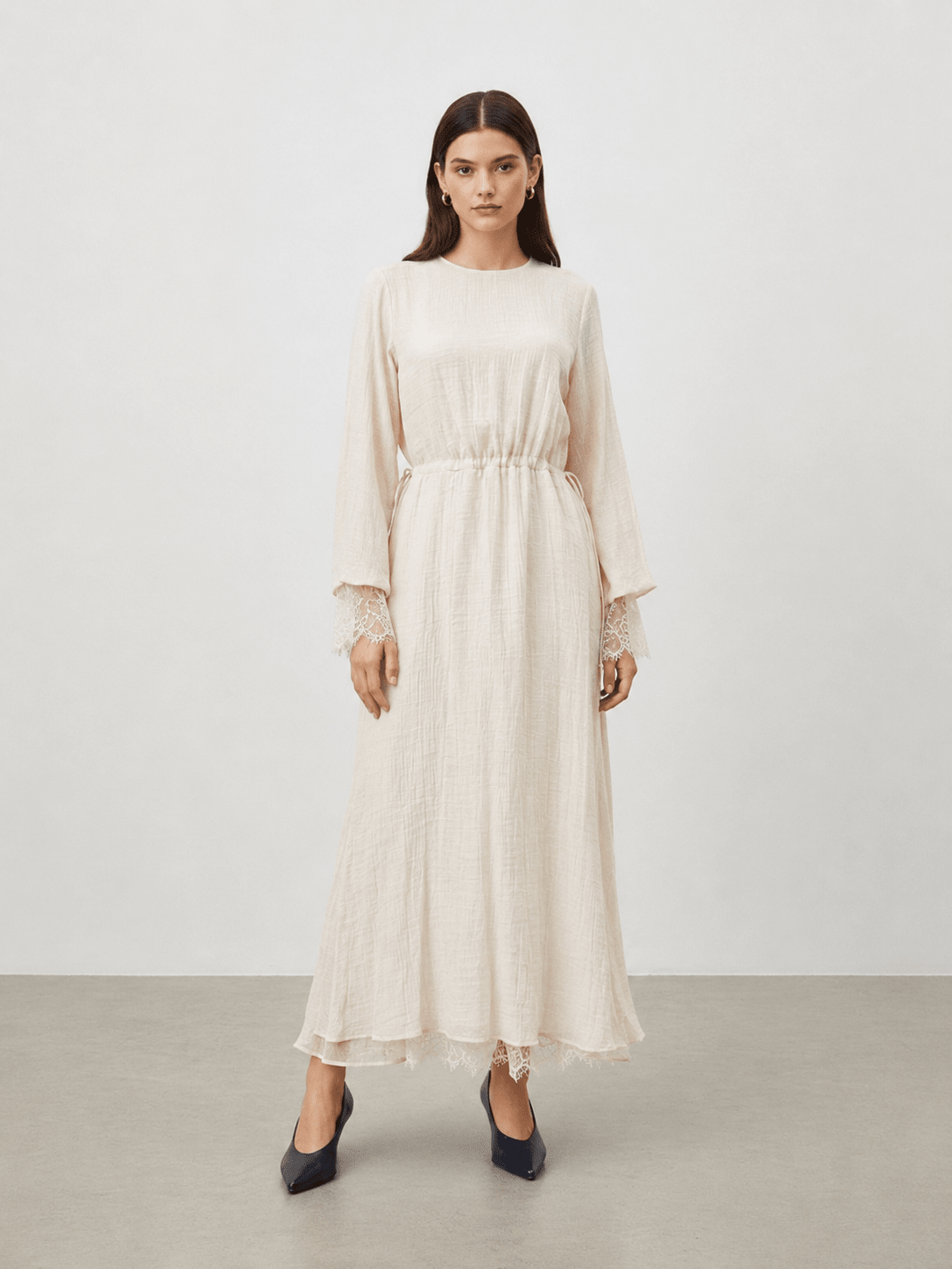 Maxikleid aus Tencel und Spitze - Image Stores