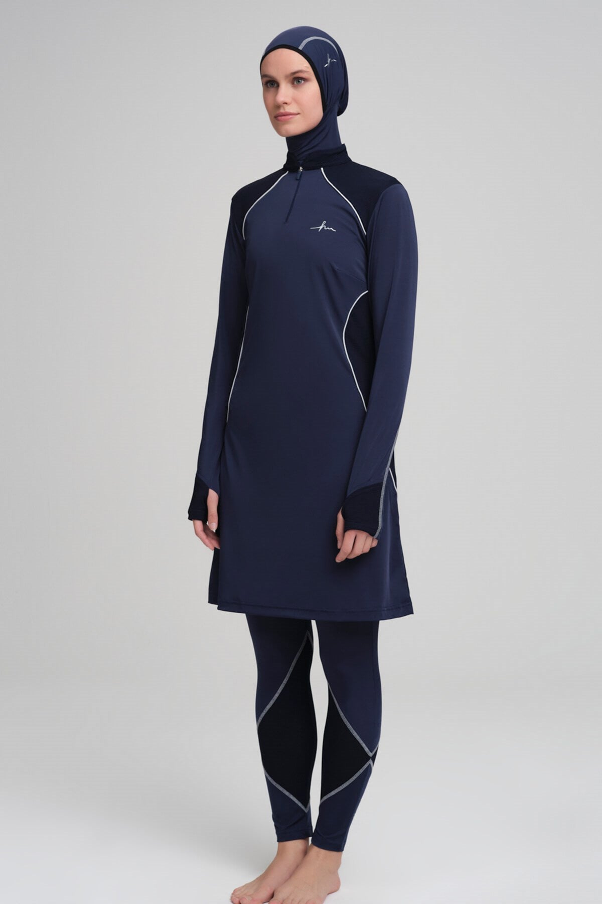 Hijab Beachwear Hasema Performance in Navy-Weiß