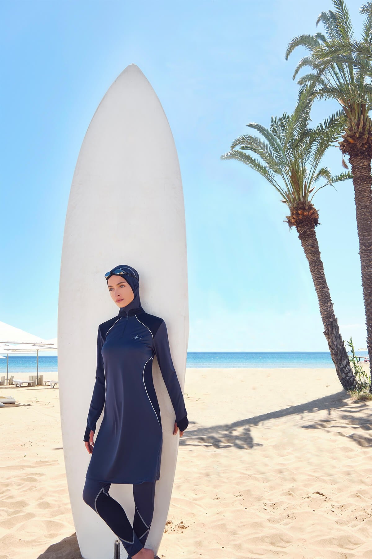 Hijab Beachwear Hasema Performance in Navy-Weiß