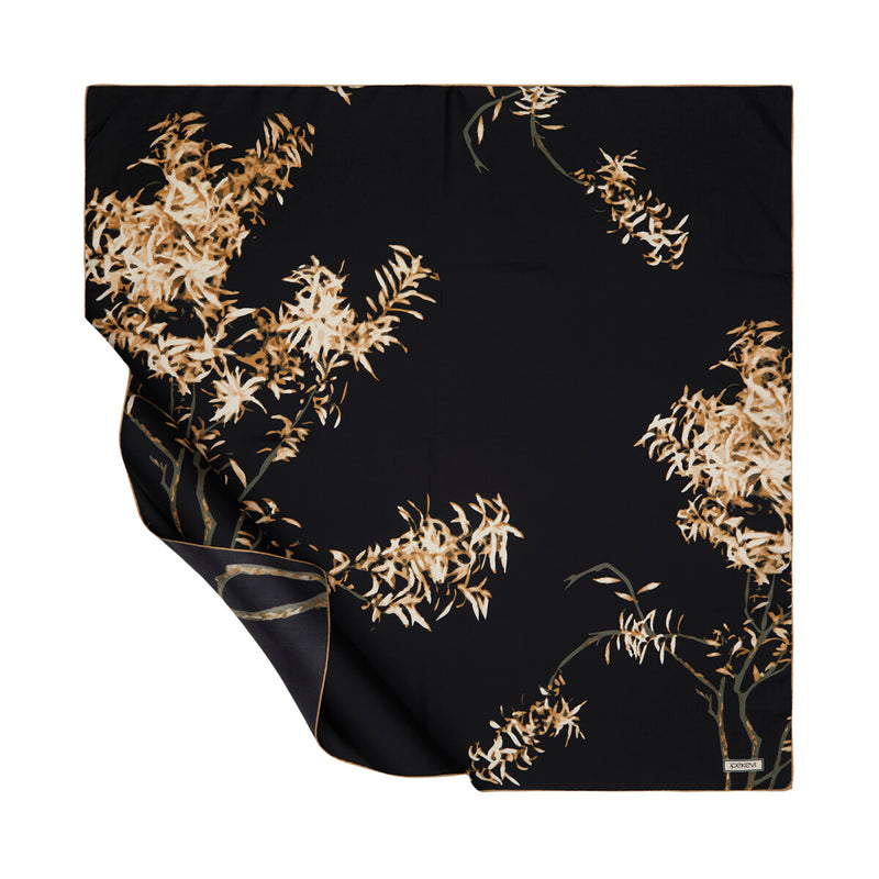 Ipekevi Seidentuch "Forsythia" in Schwarz-Gold