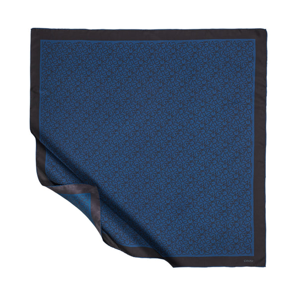 Ipekevi Seident towel Typo Monogram in Ocean Blau
