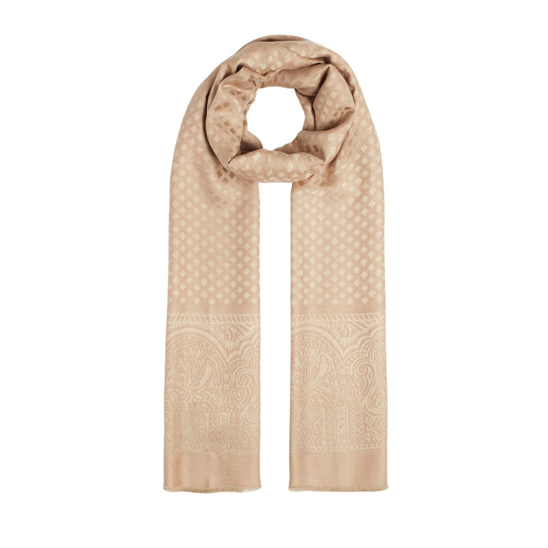 PRIME wool & silk scarf in beige